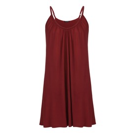 IN'VOLAND Womens Plus Size Nightgown Sleeveless Sleepwear Sleep Tank Chemise Sleepshirts Slip Night Dress (L-5XL) Wine Red