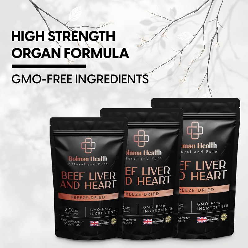 Grass-Fed Beef Liver & Heart Capsules | 2100mg Per Serving