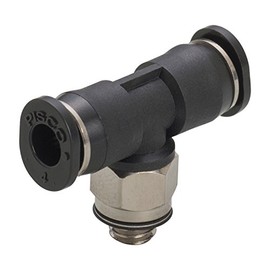 Nippon PISCO Small One-Touch Fitting (Tube Fitting Mini) Tee, Compatible Tube Size: 0.2 inches (4 mm), Screw Size: M5 x 0.8 PB4-M5M