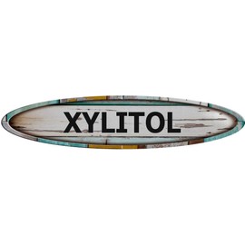 XYLITOL Long Oval Shaped Weathered Rustic Painted Wood Look Decal Bumper Sticker for use on Any Smooth Surface