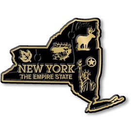 New York Small State Magnet by Classic Magnets, 2.8" x 2.1", Collectible Souvenirs Made in The USA