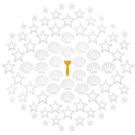 QOONESTL Anti Slip Bathtub Stickers, 40pcs Non Slip Shower Stickers, Adhesive Decals Safety Tubs Treads Stickers for Bathtub, Pool, Stairs, Room Floors, Bathroom(20pcs Shell+20pcs Star+1pcs Scraper)