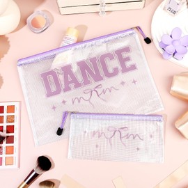 Aileam 2 Pcs Cheer Bag Cheer Makeup Snack Bag Gifts Zipper Pouch Makeup Case Cheerleader Accessories Bags Bulk for Cheerleading Party Supplies