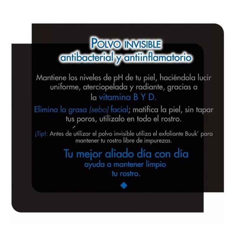 Buuk' Abraza Tu Piel Polvo Invisible Matificante De Arroz Hombre