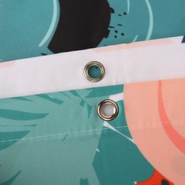 LIVILAN Floral Shower Curtain Colorful Flower Fabric Bath Curtain Set with Hooks Red and Pink Blossom Flowers Decorative Bathroom Curtains Machine Washable (72x72)