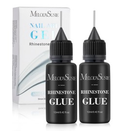 MelodySusie Nail Rhinestone Glue, Gel Nail Glue for Rhinestones for 3D Design Strong Adhesive Nail Gem Glue (2 * 0.42 Fl Oz Rhinestone Glue)
