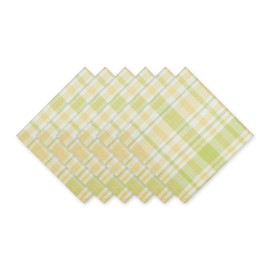 DII Lemon Bliss Plaid Cotton Tabletop Collection, Napkin Set, 20x20, 6 Piece