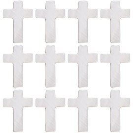 SUNNYCLUE 1 B0X 38 Pieces 20 mm Cross Beads Large Cross Pearl White Natural Freshwater Shell Easter Strands Crucifix Drilled Spacers Loose Beads for DIY Jewellery Making Craft Accessories Beginners