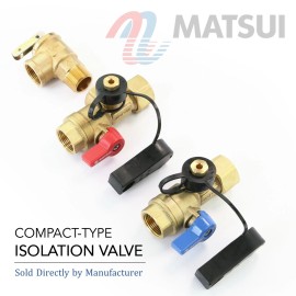 Rinnai, Jacuzzi, Bosch, Navien, Noritz, Rheem 3/4" Tankless Water Heater Isolation Valve Kit (Threaded)  Bosch