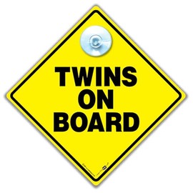 Twins on Board Car Sign, Sign, Board, Baby A, Car A Sign, Traditional Unisex Twins Baby Sign, Bumper Sticker Baby, Sticker, A, Maternity, Pregnancy