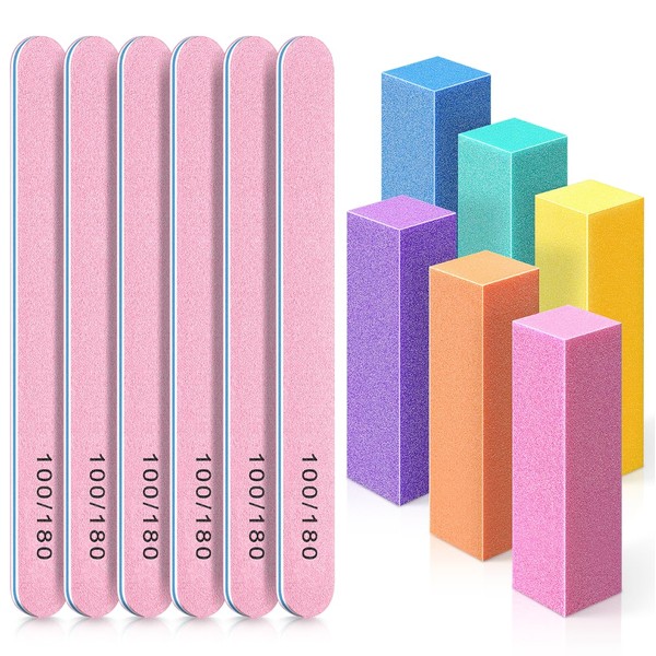 TsMADDTs Nail Buffers and Files, 6PCS Nail Buffer Blocks, 6PCS