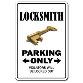 Locksmith Aluminum Sign Parking Aluminum Signs Key Lock Repair Lockout Smith | Indoor/Outdoor | 10" Tall