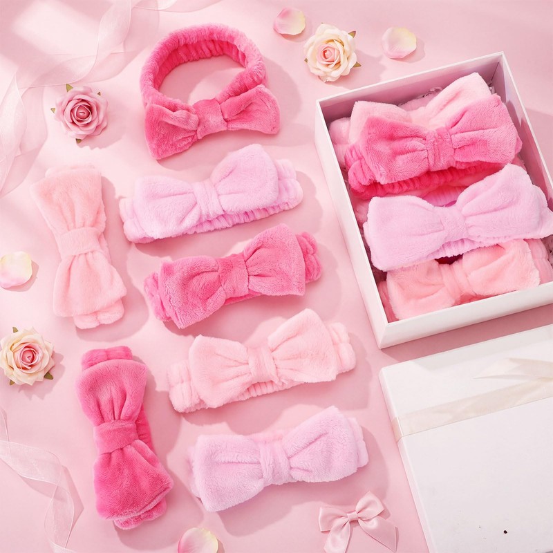 24 Pcs Spa Makeup Headband,Classic Pattern,Blush,24 Pcs
