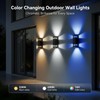 Smart Outdoor Wall Lights 2 Pack, IP65 RGB Wall Lights