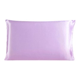 sourcing map Silk Pillowcase 19 Momme Mulberry Silk Pillowcase with Zip Pillowcase Light Purple 36 x 51 cm