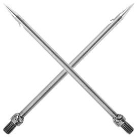 WanFengXue 2Pcs Fishing Spear Stainless Steel Single Prong 17cm Fishing Harpoon Diving Spear Head 8mm Screw Tackle Accessory Suitable for Eels Round Fish Frog Salmon