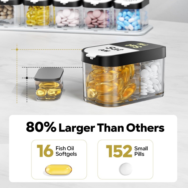 Odaro Extra Large Weekly Pill Organizer 2 Times A Day
