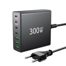 FINIBO FINIBO USB C Ladeger?t 300W: 7-Ports USB schnellladeger?t mehrfach mit 4 USB-C und 3 USB-A, USB c ladeger?t mehrfach Dual-PD PPS Charger USB c f1r MacBook Pro/Air,iPad Pro/Air,Sumsung (Schwarz)