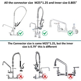 KWODE Brass Swivel Swing Nozzle Spout Replacement Kit for Most T and S Commercial Kitchen Sink Faucet, 12" Spout Reach with MAX 2.2 GPM Aerator