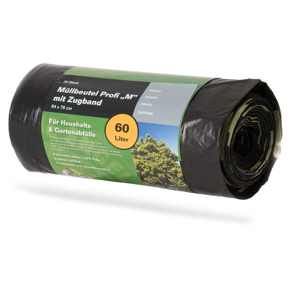 Bin Liners Profi M 60 L Roll of 20 (64
