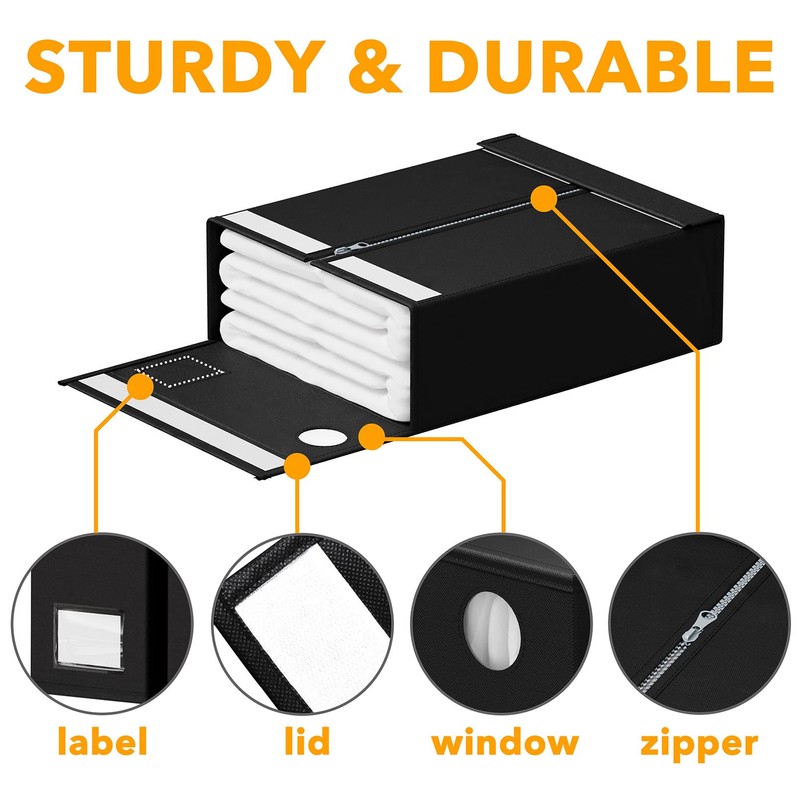 SpaceAid 4 Pack Bed Sheet Organizers and Storage, Foldable Sheet