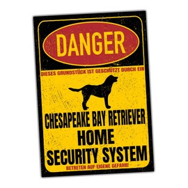 Chesapeake Bay Retriever Dog Sign Danger Security System Door Sign Dog Sign Warning Sign