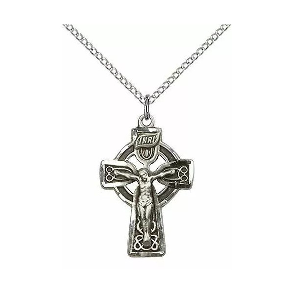 F A Dumont Celtic Crucifix Pendant with 18" Stainless Steel