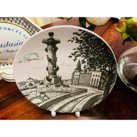 Lomonosov Rostral Colum Russian Porcelain Lomonosov WALL Plate LENINGRAD St PETERSBURG LFZ