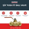 CMI Inc - 3/4" Push Fit Ball Valve, Water Shut