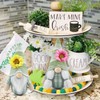 Gehydy Set of 2 Summer Gnome Flowers Decoration Spring Decoration