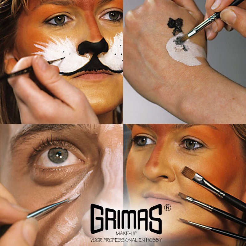 Grimas Professional make-up brush, red sable M4, flat, 4 mm