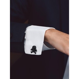 Bandmax Cufflinks Men's Stainless Steel Cufflink Cufflinks for Men Viking Cufflinks Shirt Shmuck for Shirt Wedding, Black, Not applicable