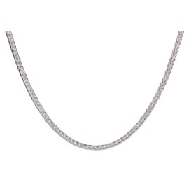 SILBERMOOS Women's Fox Tail Necklace Silver Chain from Italy 925 Sterling Silver, 45 x 50 cm, Sterling Silver, Not Applicable