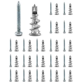 QWORK® 20 x Drywall Anchors, Plasterboard Dowels, Plasterboard Dowels, With Screws, For Fixing in Concrete, Brick, Drywall