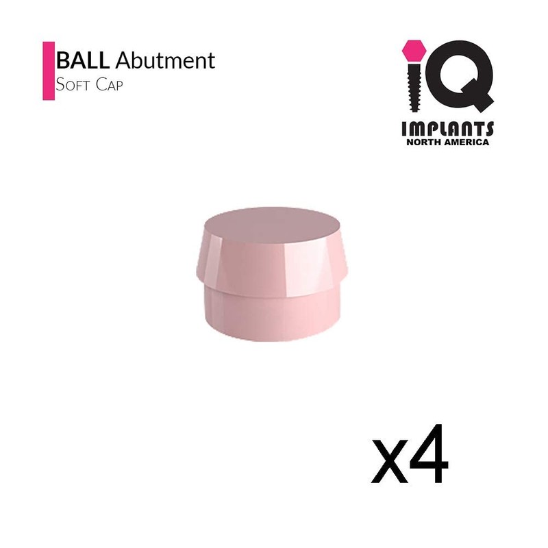 Ball Abutment Retentive Caps Soft, Pink 1.98lbs / 900gr (4