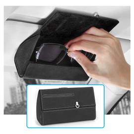 ruiya 2021 New Mitsubishi Outlander phev gn0w Special Sunglasses Holder Sunglasses Holder Glasses Case Storage Suede Material ETC Card Holder Custom Parts