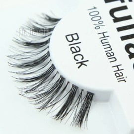 Ifullash #415 6,12 Pairs ifullash 100% Human Hair False Black Eyelashes - 6 pairs