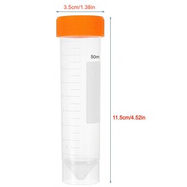 zoomto zommto 50mL Self Standing Centrifuge Tubes 50PCS,Leak-Proof Screw Caps(Orange), 50ml Skirted Tubes with Write Marks, Non-pyrogenic, DNase/RNase Free, Human DNA-Free (Bag Pack) (50ml-Orange)