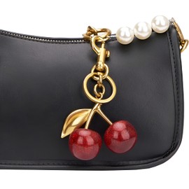 INGHOOD Cherry Bag Charm, Cherry Keychain Accessory Purse Charm