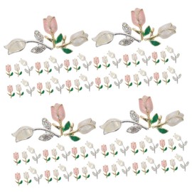 Healvian 96pcs Metal Flower Nail Art Accessories Retro DIY Nail Jewelry for Stunning Manicure Designs for Salons Craft Projects for Elegant Decor