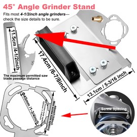45 Degree Tile Chamfering Tool,45°Special Cutting Bracket for 4-1/2inch Angle Grinders,Stainless Steel Angle Grinder Stand Grinder Holder for Cutting,Suitable for 4 to 4-1/2 inch Grinding Pieces