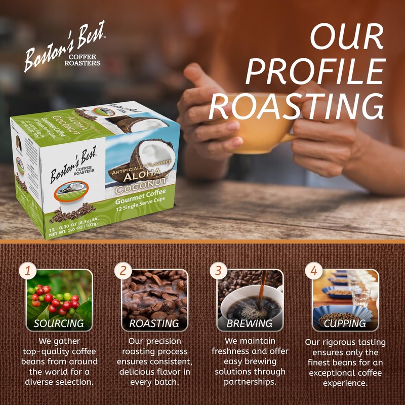 Boston’s Best - Aloha Coconut Medium Roast Gourmet Delicious Flavored