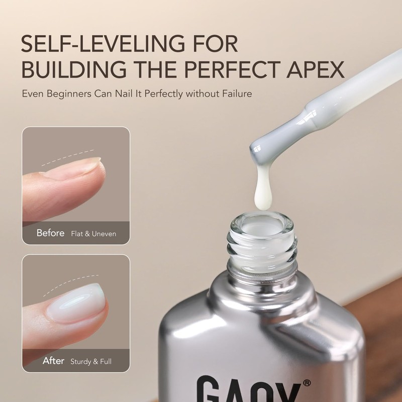GAOY Builder Gel for Nails, Milky Jelly White Nail Strengthener,