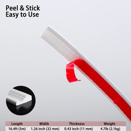 TriMold Peel and Stick Chair Rail Molding, Self-Adhesive Wall Trim for Home Decoration & Wall Protection, 5m x 3cm