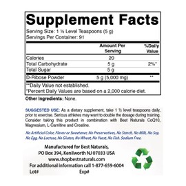 Best Naturals Best Naturals D-Ribose Powder 1 Pound