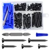 Wensilon (150Pcs) Black Wood Screw Quick Metal Self Tapping Flat