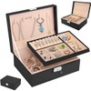 Raganet, Caja de Joyería de 2 Niveles y Múltiples Compartimientos,