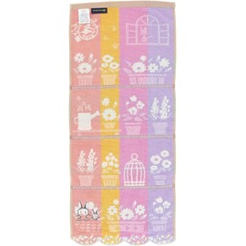 Marushin 1005036300 Face Towel, Ghibli Kiki's Delivery Service, Jiji, 13.4 x 31.5 inches (34 x 80 cm), Favorite Flower, 100% Cotton