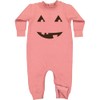 inktastic Pumpkin Face Baby Fleece Romper 6 Months Mauve D5f6