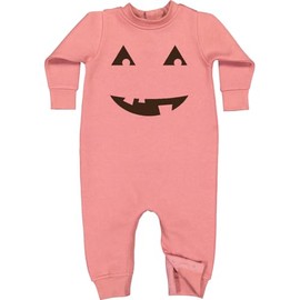 inktastic Pumpkin Face Baby Fleece Romper 6 Months Mauve D5f6